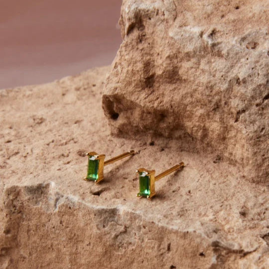 Rema Emerald Green Stud Earrings