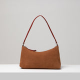 Crescent Suede Shoulder Bag - Tan