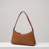 Crescent Suede Shoulder Bag - Tan