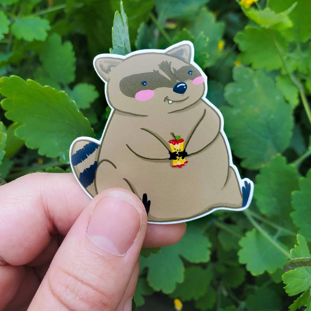 Toby the Raccoon Sticker – Uppdoo Design Studio
