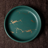 Stoneware Gold Splash Jewellery Dish - Turquoise