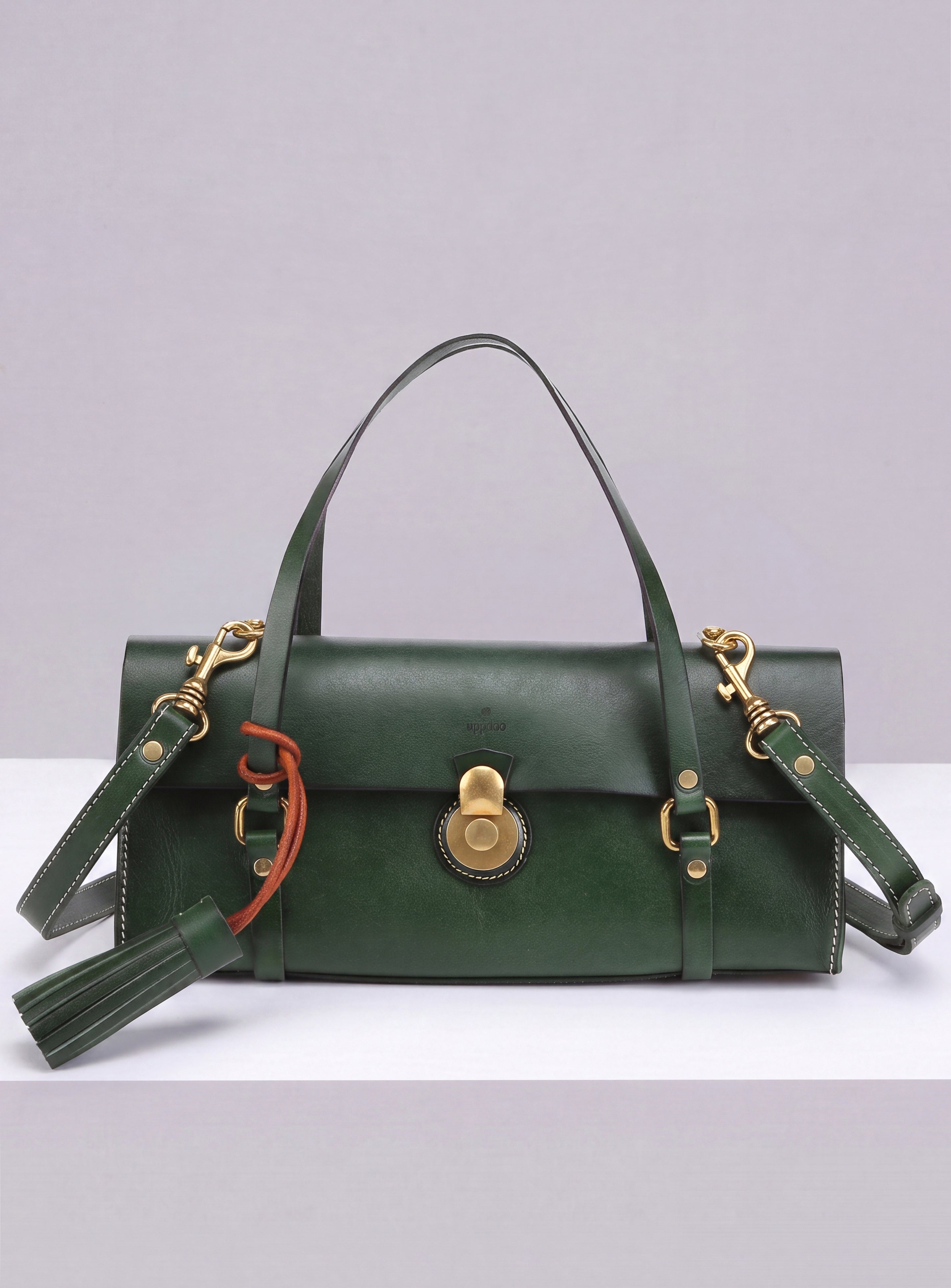 Vive 2.0 Classic Baguette Satchel- Hunter Green