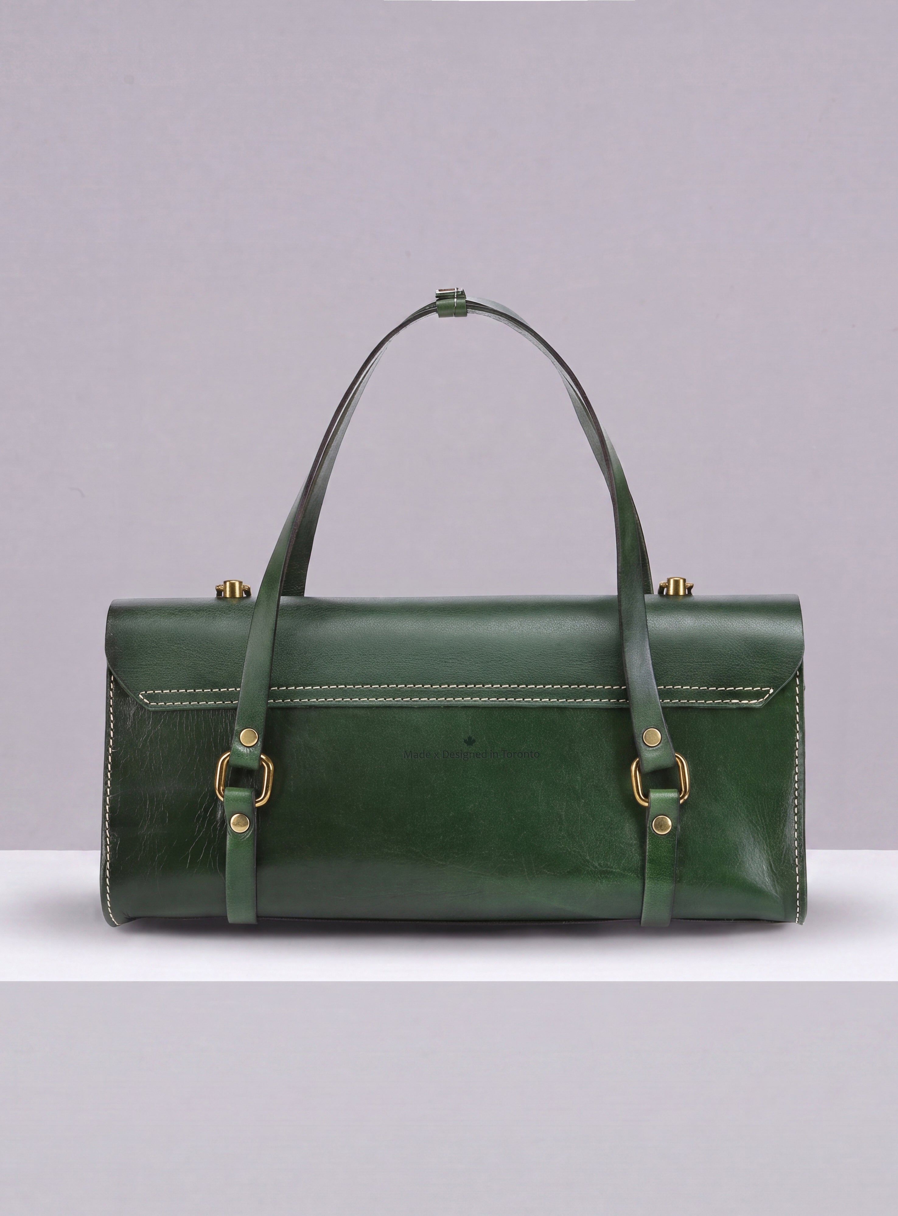 Vive 2.0 Classic Baguette Satchel- Hunter Green