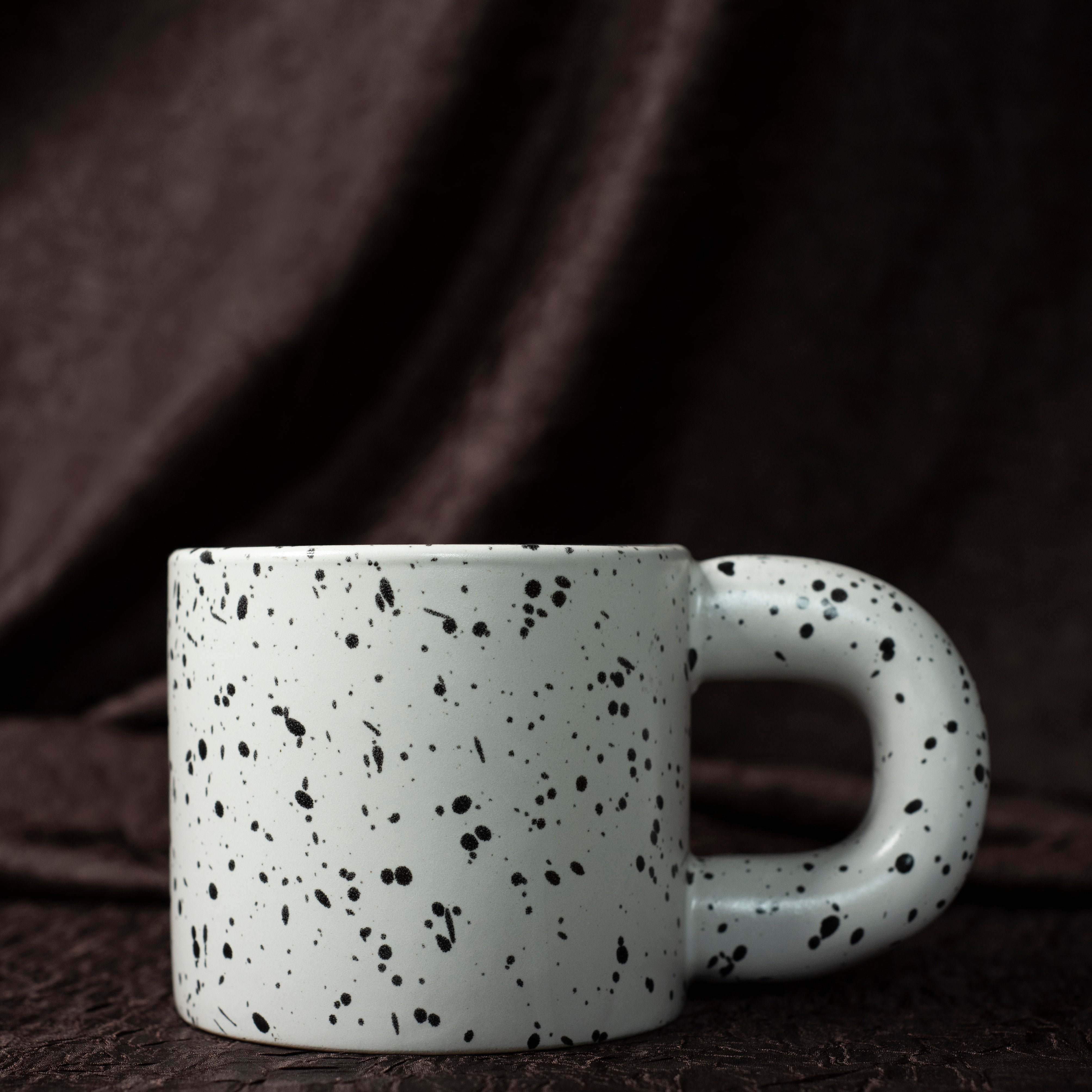 Chunky Mug - White & Black Speckled