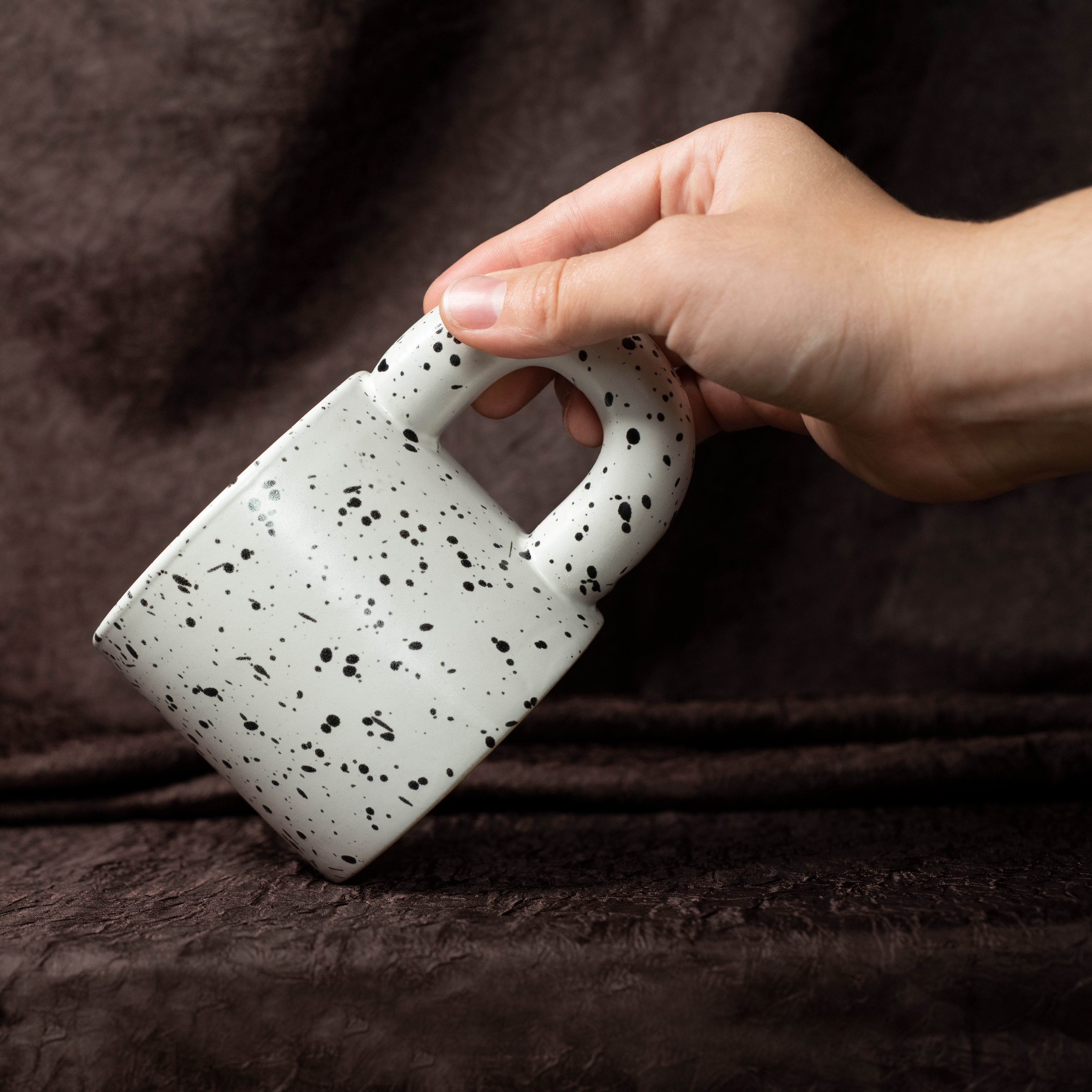 Chunky Mug - White & Black Speckled