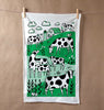 Claire Manning - Tea Towel with Green Field Cows