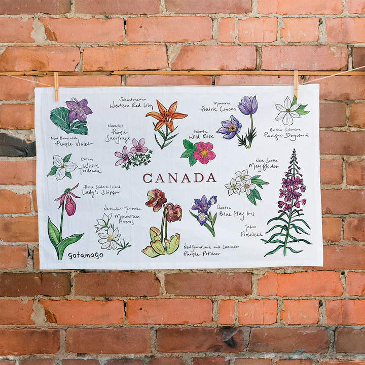 Canadian Wildflower Tea Towel