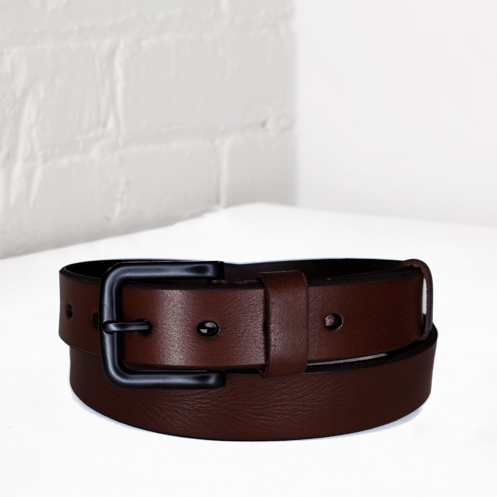 'Novara' Italian Leather Belt - Chestnut