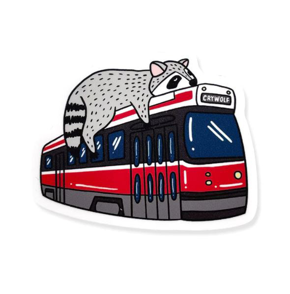 Raccoon & Streetcar Sticker