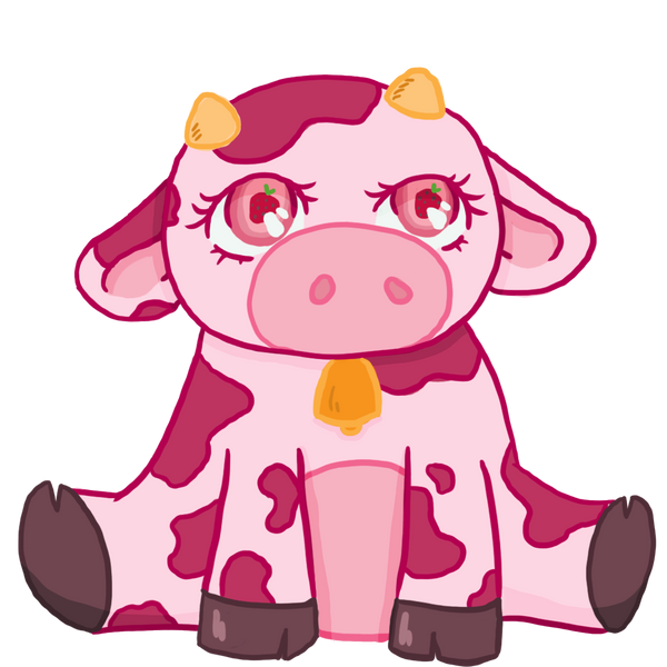 Strawberry Milk Cow Sticker