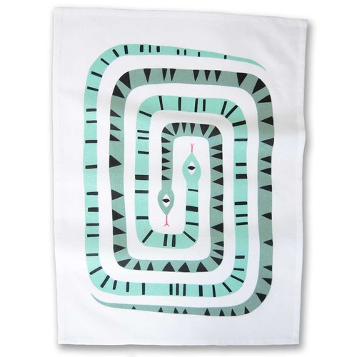 Twin Snakes Tea Towel