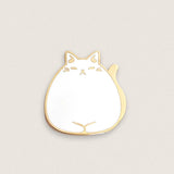 Sleepy Kitty (White) Pin