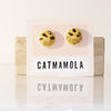 Catmamola Ceramics - Porcelain Stud Button Earrings (Mustard)