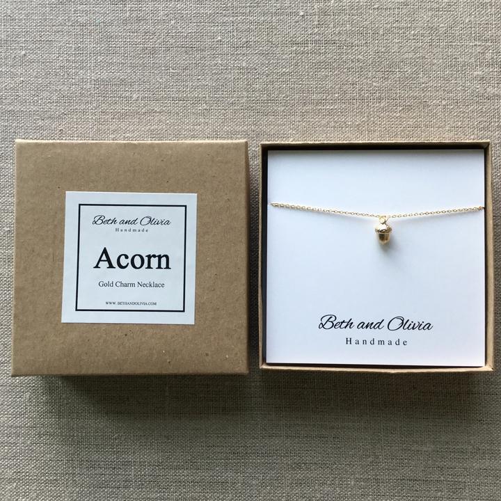 Beth + Olivia - Acorn Necklace Gold