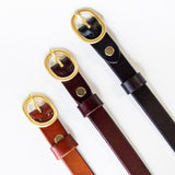 Tuscany Slim Leather Belt - Chestnut