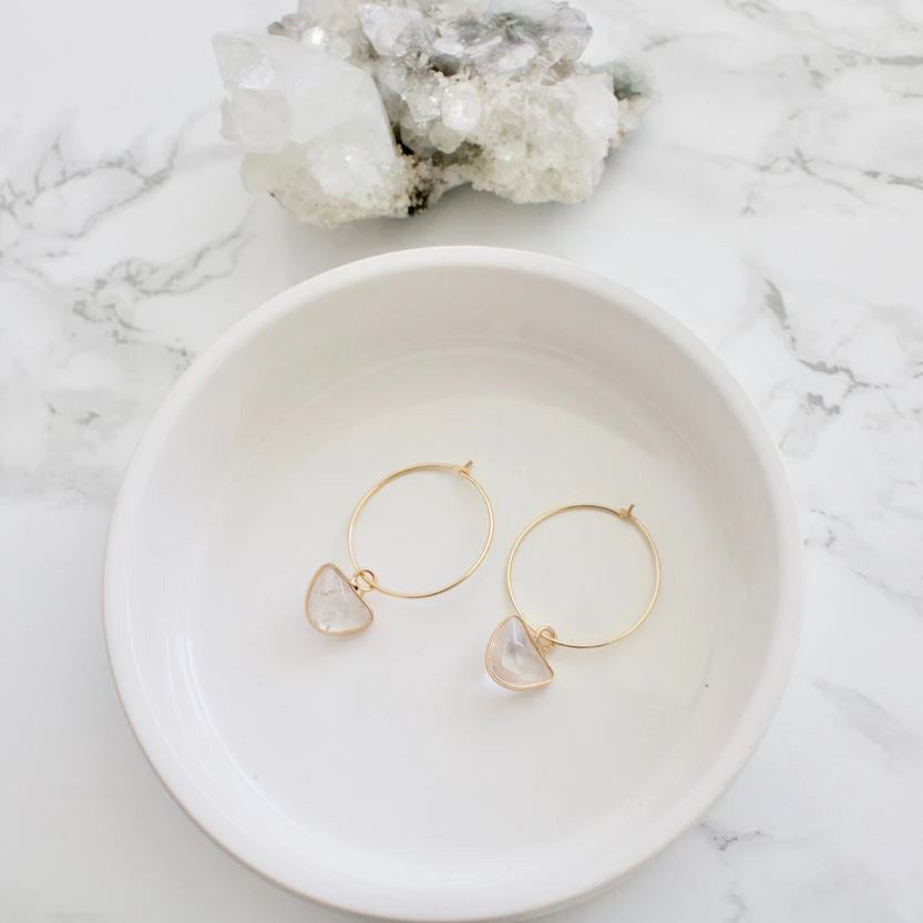 Aura Quartz Hoop Earrings