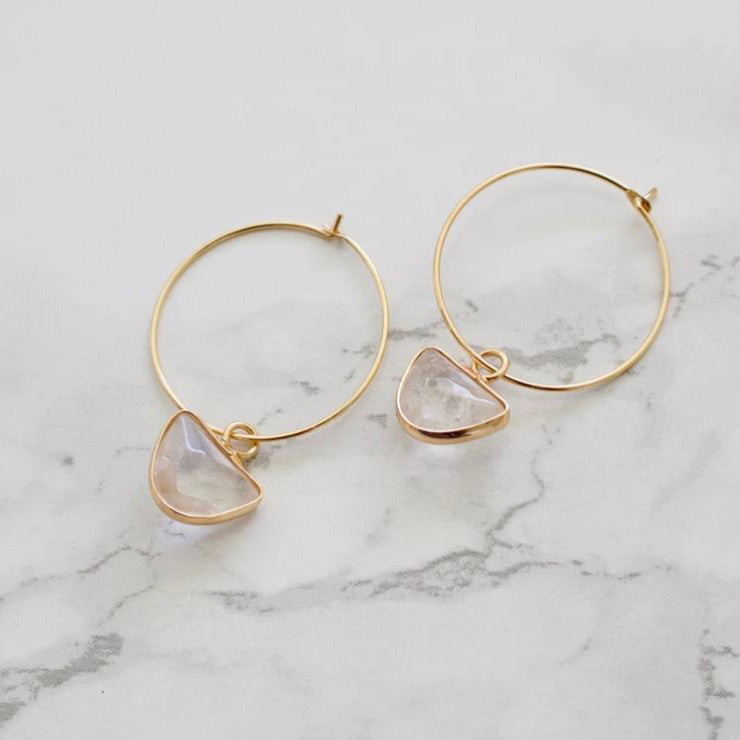 Aura Quartz Hoop Earrings