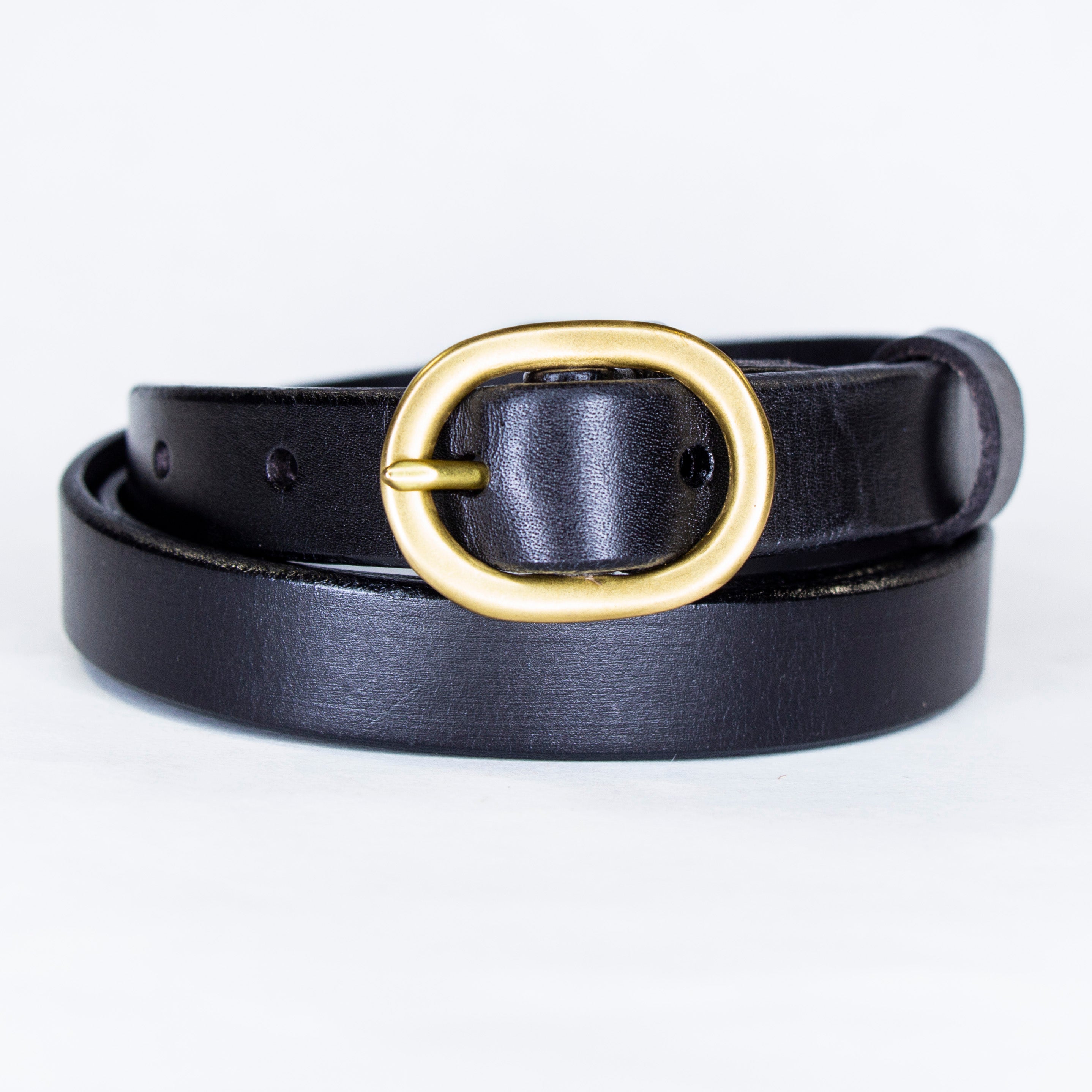 Tuscany Slim Leather Belt - Black