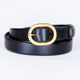 Tuscany Slim Leather Belt - Black