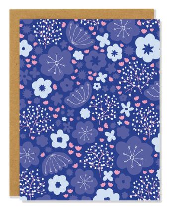 Blue Floral Card