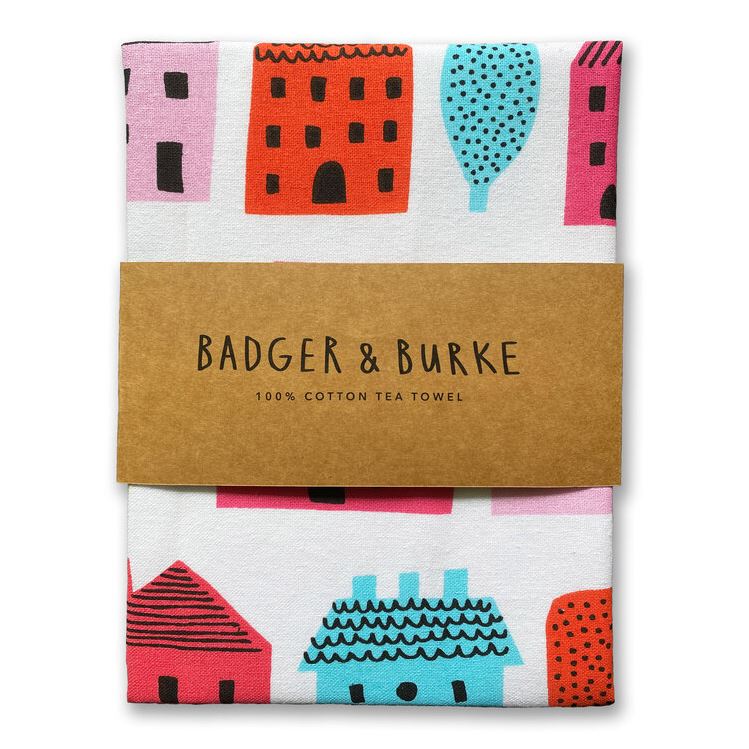 Badger + Burke - Little Houses Tea Towel