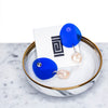 Camel Wang - Acrylic Colour-Blocking Studs Earrings (Blue Stud & Pink Natural Pearl)