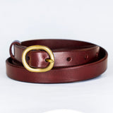 Tuscany Slim Leather Belt - Chestnut