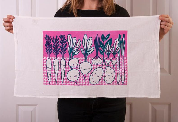 Claire Manning - Tea Towel with Root Vegetables