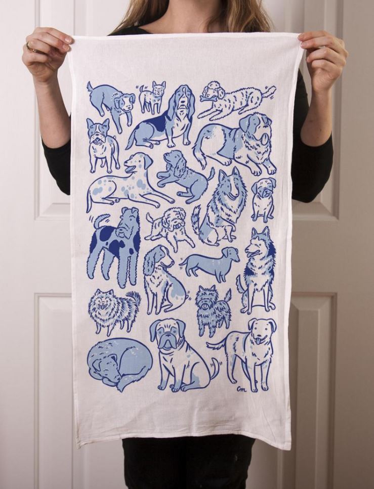 Claire Manning - Tea Towel with Total Dogs