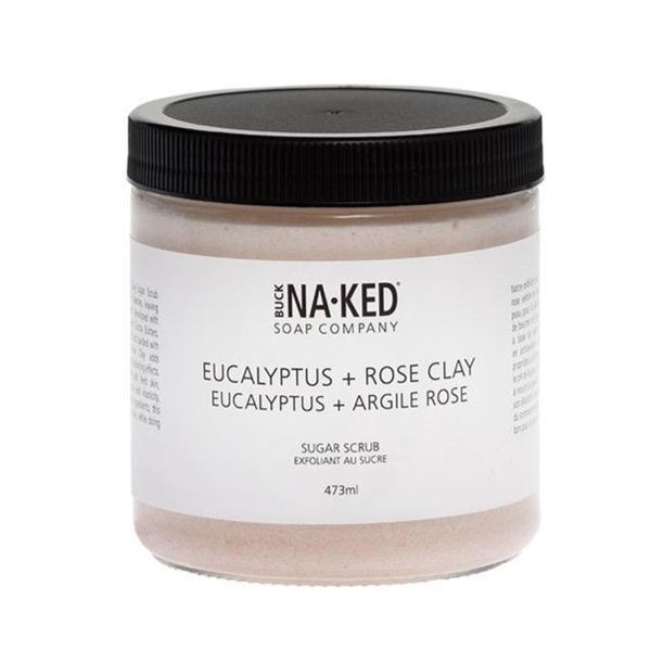 Buck Naked Sugar Scrub - Eucalyptus + Pink Clay