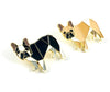 Origami French Bull Dog Black & White Enamel Pin