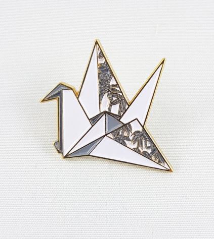 Origami Crane Enamel Pin