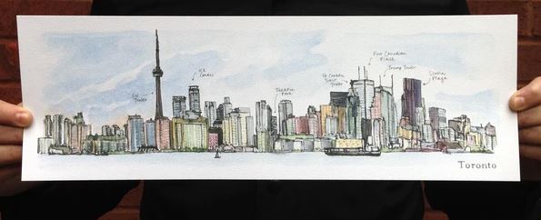 Toronto Skyline Flat Card