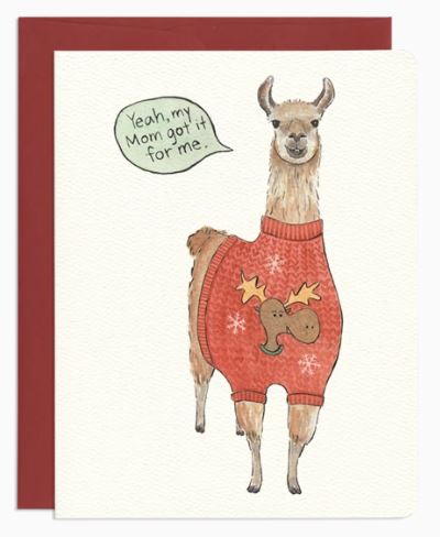 Gotamago - Holiday Llama Card