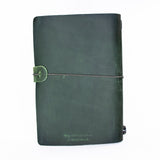 'Explore' Leather Bound Traveler's Notebook - Small Hunter Green