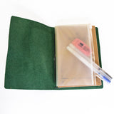 'Explore' Leather Bound Traveler's Notebook - Small Hunter Green