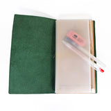 'Explore' Leather Bound Traveler's Notebook - Large Hunter Green