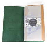 'Explore' Leather Bound Traveler's Notebook - Large Hunter Green