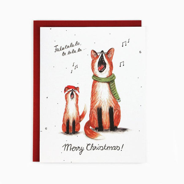 Paperhood - Singing Foxes Holiday Card
