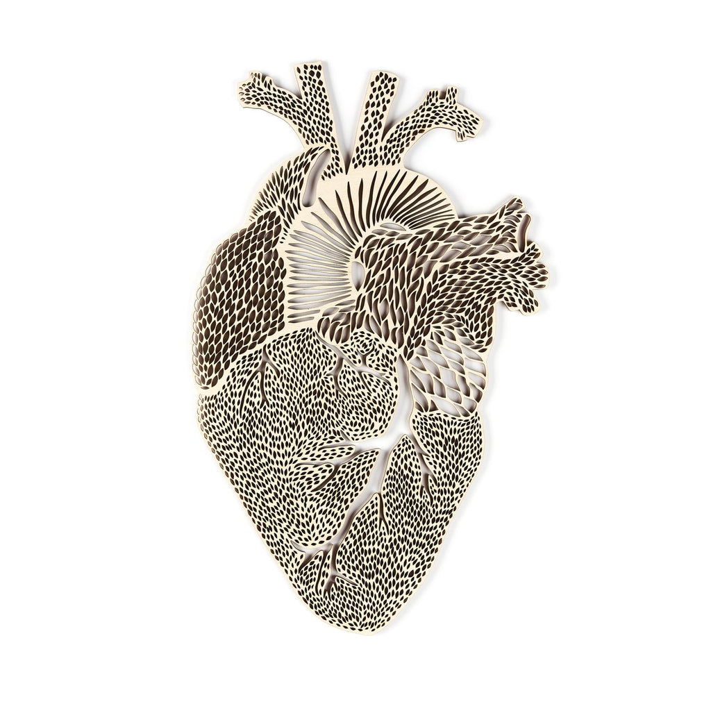 Light + Paper Studio - ANATOMICAL HEART WOODEN ARTWORK