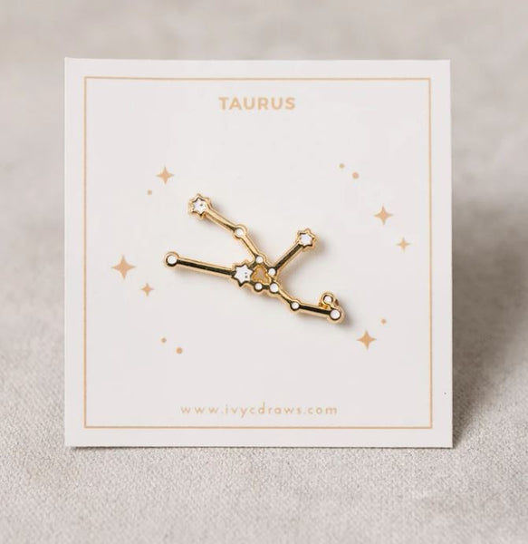 Ivy c Draws Zodiac Pin Taurus