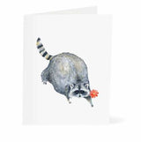 Raccoon Flower Card