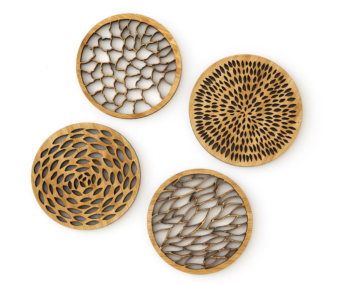 Organic Bamboo Coaster Set