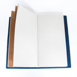 'Explore' Leather Bound Traveler's Notebook - Large Navy