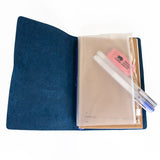 'Explore' Leather Bound Traveler's Notebook - Small Navy