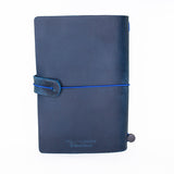 'Explore' Leather Bound Traveler's Notebook - Small Navy