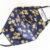 Non-medical Adult Mask - Navy Gold Cherry Blossoms