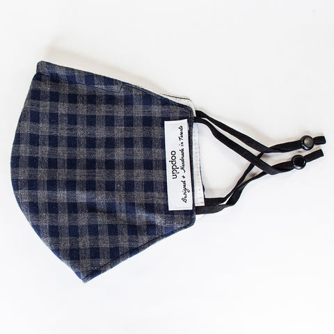 Non-medical Adult Mask - Navy Grey Checker