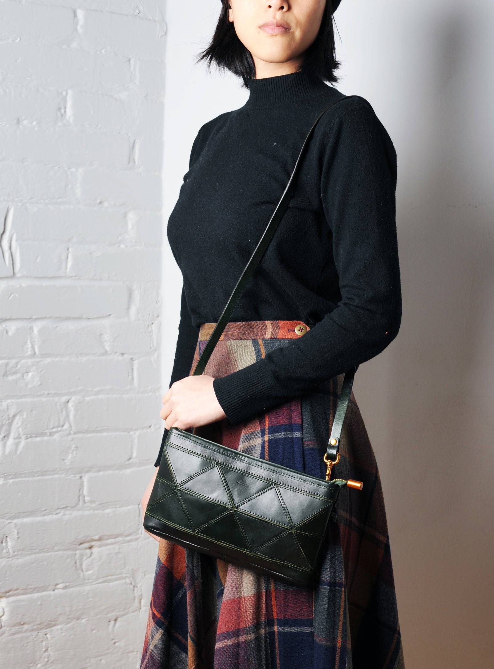 Origami Clutch / Crossbody Bag - Hunter Green