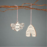 Bee & Hive Ornament Set